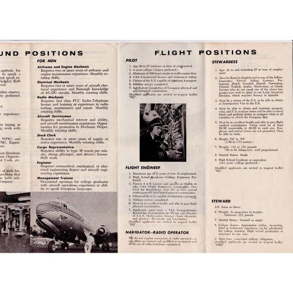 Pan Am Job Opportunities Brochure | Airline Hiring Guide Pre-1963 Jet Age - Picture 4 of 5